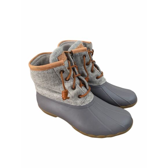 Sperry Saltwater Quilted Waterproof Gray Rain Duck Boots Size 8.5 - Picture 2 of 8